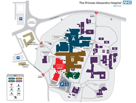 Princess Alexandra Hospital Zone Map