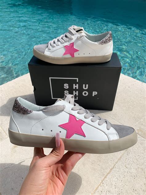 Shu Shop - Paris Pink Star Sneakers | Star sneakers, Sneakers, Preppy shoes