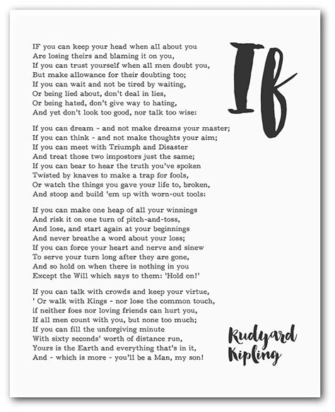 If By Rudyard Kipling Free Printable - Printable Word Calendar