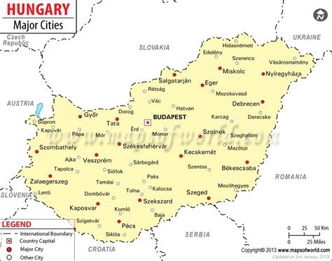 Hungary Cities Map | Major Cities of Hungary | Hungary, Map, Capital of hungary