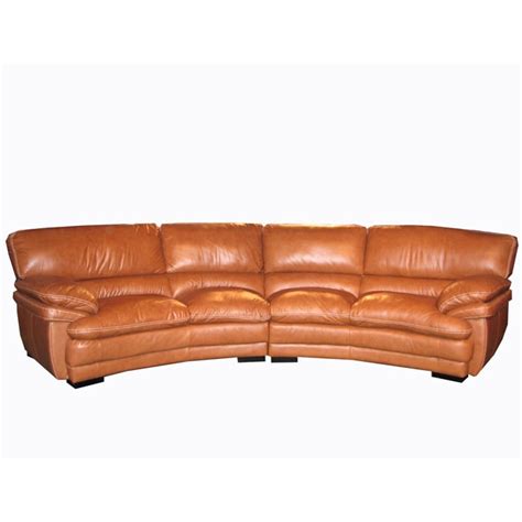 Curved Brown Leather Sectional Sofa - Free Shipping Today - Overstock ...