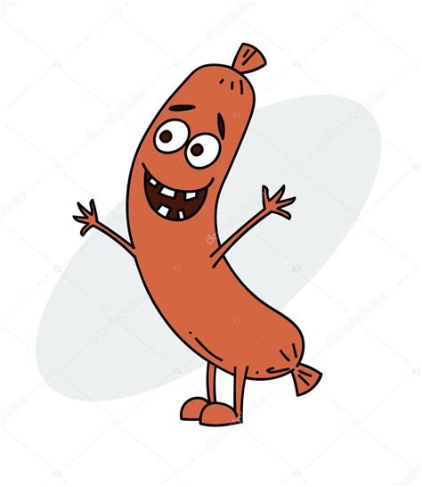 Sausage funny | Funny sausage character — Stock Vector © lkeskinen0 #168040910