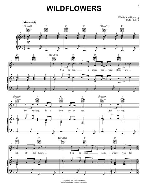 Tom Petty - Wildflowers sheet music