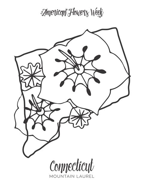 50 State Flowers — Free Coloring Pages – american flowers week