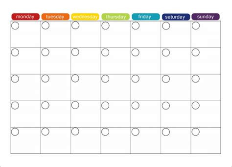 Monthly Timetable Template Cnbam | Printable Schedule