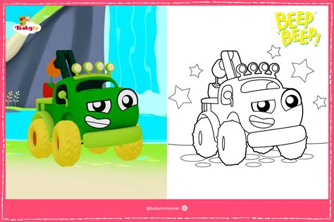 Babytv s beep beep colouring page trucky – Artofit