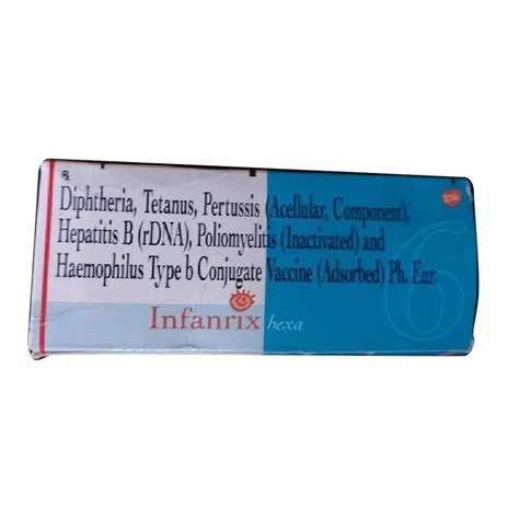 Infanrix Hexa Vaccine, 1 X 0.5ml Vial, Prescription at Rs 2100/box in ...