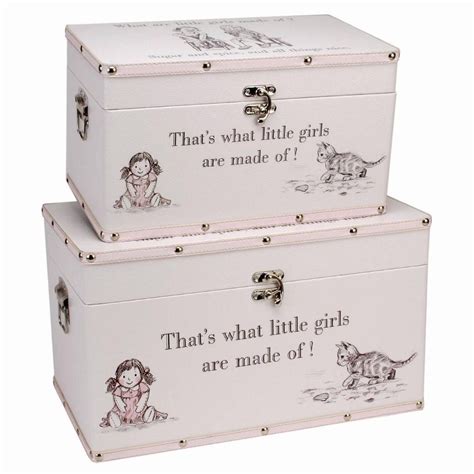 What are Little Girls Made of Two Large Storage Boxes keepsake baby ...