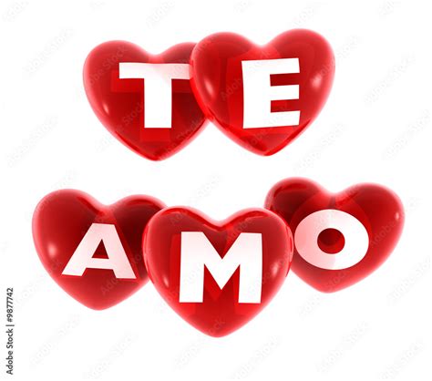 corazones con texto “Te amo” ilustración de Stock | Adobe Stock