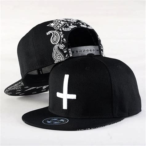 Summer Sun Hat Street Dance Cool Hip Hop Caps Embroidery Cross Snapback ...