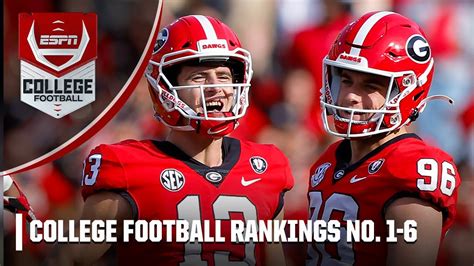 CFP Rankings No. 1-6 REVEALED | ESPN College Football - YouTube