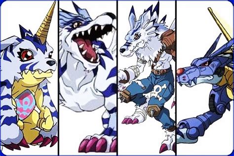 Digimon Adventure Tri: Gabumon Evolutions (From Left To Right) Rookie: Gabumon Champion: Garur ...