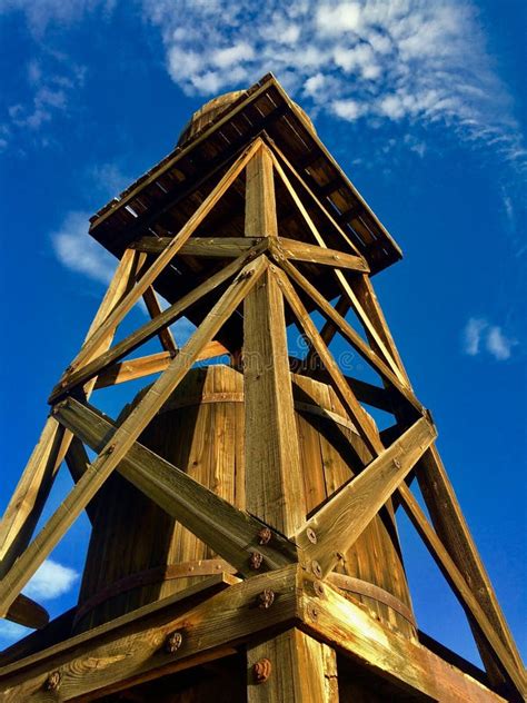 Wooden Water Tower stock photo. Image of spring, western - 54180304