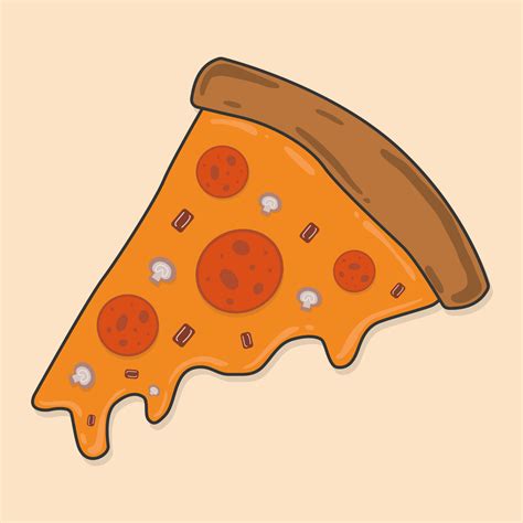 Half a pizza on a orange background. Vector illustration. 21785235 ...