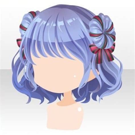 Christmas Ribbon on Buns Hair ver. A purple | Anime hair, Hair sketch ...