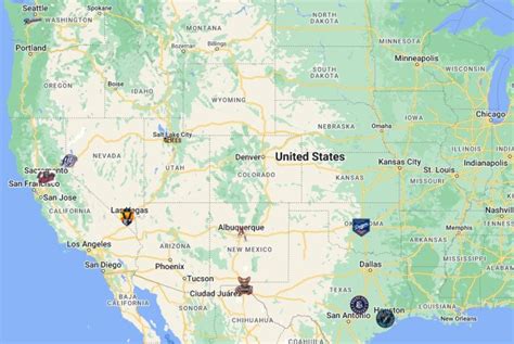 Pacific Coast League Teams Map with logos | Pacific Coast League Teams ...