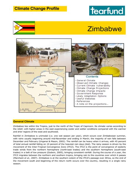 Zimbabwe Climate Change Profile General Climate