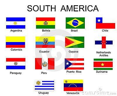 South america flag, World country flags, South american flags