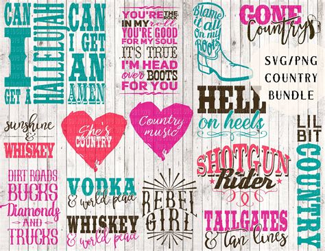 Country Svg Bundle Svg Files Png Clipart Country Svg - Etsy