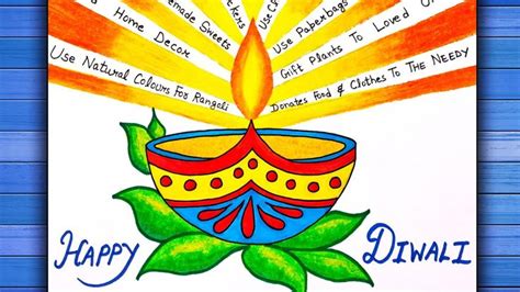 30+ Diwali Poster Drawings: Beautiful, Easy and Simple Ideas for School ...