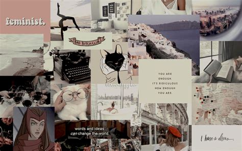 Beige Aesthetic Wallpaper Desktop Collage / Now, collage walls full of ...