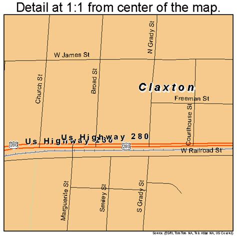 Claxton Georgia Street Map 1316600