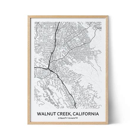 Walnut Creek Map Poster - Your City Map Art - Positive Prints