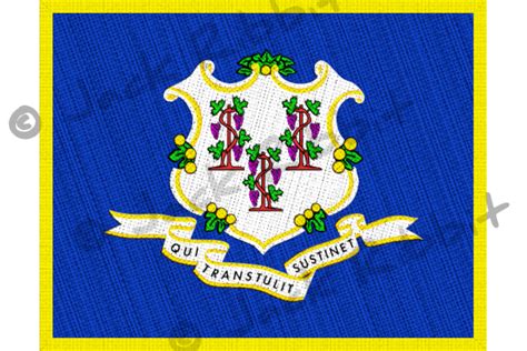 Connecticut Flag Patch with Gold Border Graphic by Jack Ribbit ...