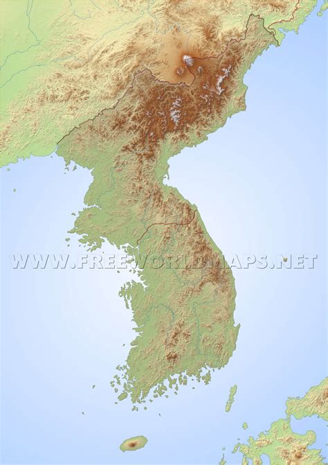 North Korea Physical Map