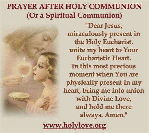 Prayer After Holy Communion/Spiritual Communion | Catholic prayers, Everyday prayers, God the father