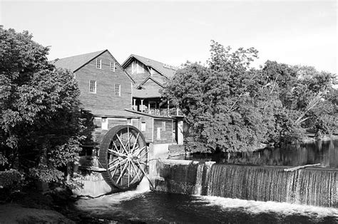 Old Mill Pigeon Forge Tennessee - BW by Cynthia Woods | Pigeon forge tennessee, Tennessee ...