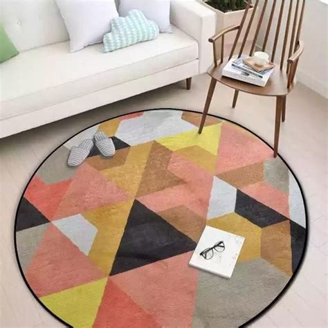 Colorful Round Geometric Design Area Rug A Multiple Sizes | Rugs on carpet, Bedroom carpet colors