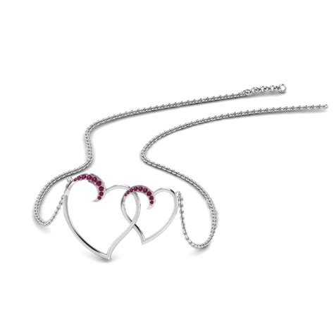 Round Cut Pink Sapphire Heart Pendant In White Gold | Fascinating Diamonds