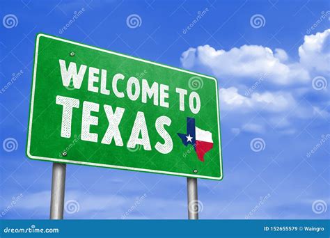 WELCOME TO TEXAS - Traffic Sign Message Stock Image - Image of south ...