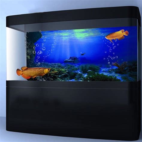 Seabed wreck pvc aquarium hd background poster fish tank decorations ...