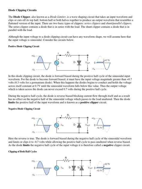 Diode Clipping Circuits good | Diode | Electronic Engineering | Free 30-day Trial | Scribd