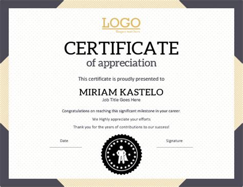 Certificate Of Appreciation Wording For Employees