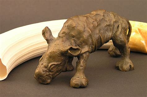 "Rhino Baby Newborn" by J. R. Gabriel, Bronze Sculpture