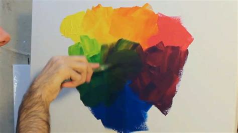How to paint: using and mixing primary colours with acrylic paint on ...