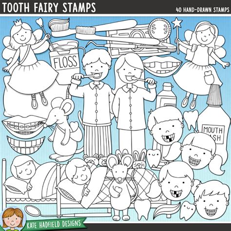 Tooth Fairy digital stamps