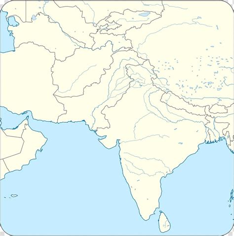 Blank Asia River Map