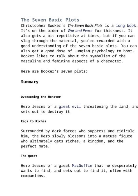 (DOCX) The Seven Basic Plots - DOKUMEN.TIPS