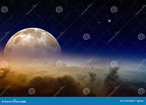 Full moon rise stock image. Image of astronomy, background - 31941609