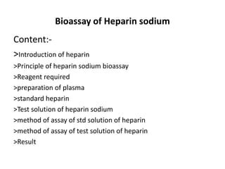 Heparin sodium bioassay | PPT