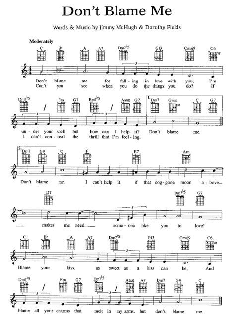 DON'T BLAME ME Sheet music | Easy Sheet Music