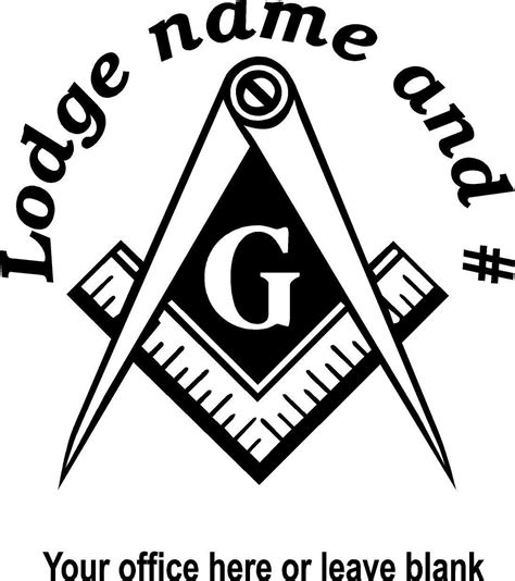 Masonic Emblem Lodge name and number Mason WHITE Vinyl Decal | eBay