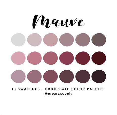 MAUVE PROCREATE Color Palette Hex Codes Pink Purple for - Etsy Ireland