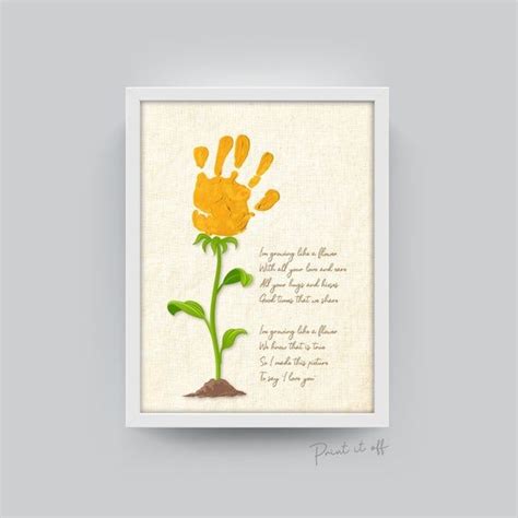 I'm Growing Like a Flower / Hand Handprint Art / Kids Baby Toddler / Mother's Day Mom Mum ...