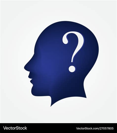 Brain head question mark logo symbol Royalty Free Vector