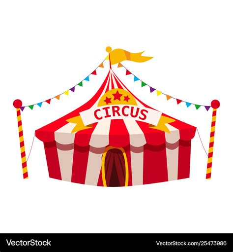 Circus tent awning red and white stripes Vector Image